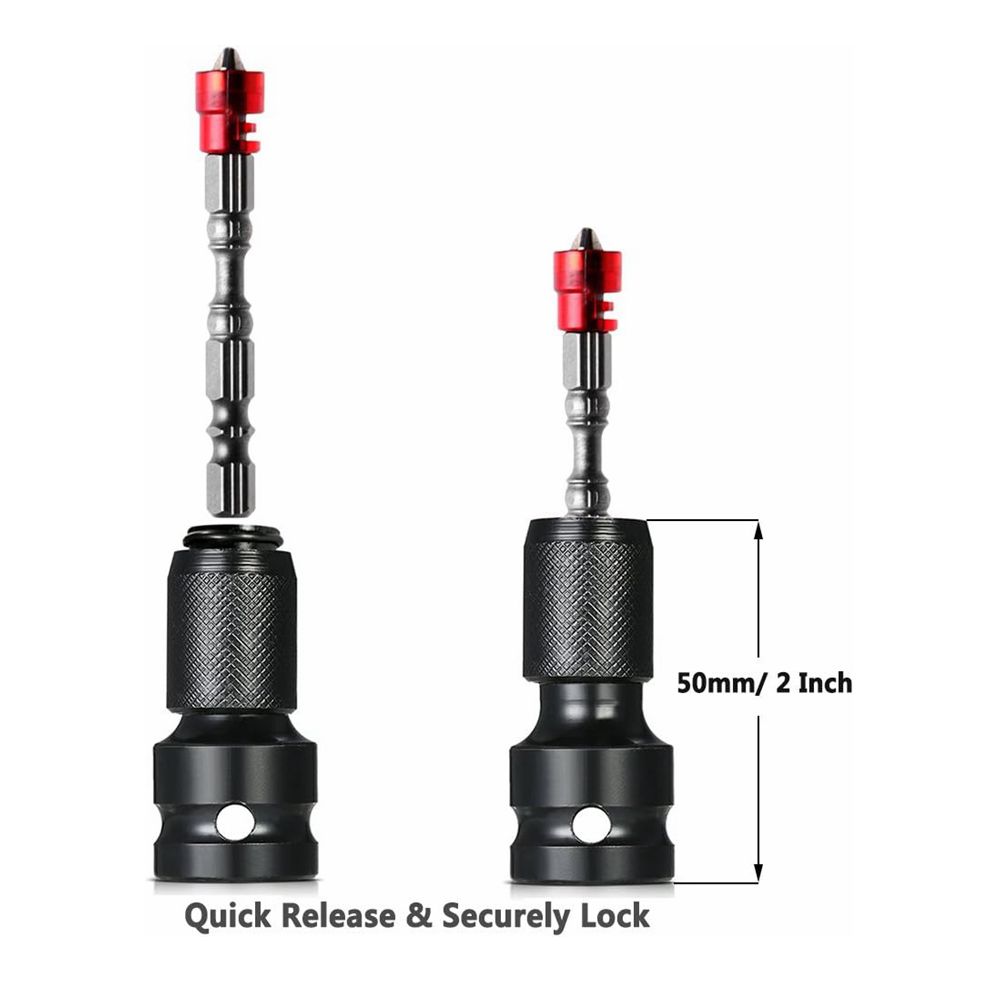 Быстросъемный переходник с квадрата 1/2 дюйма на шестигранный гнездовой адаптер 1/4 дюйма, адаптер-патрон для ударных и храповых гайковертов