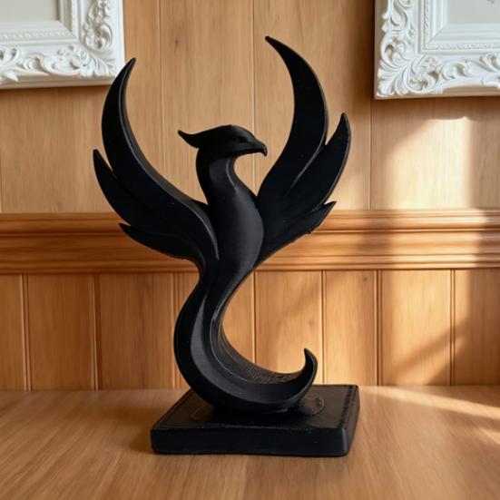 3D-печатная фигурка Феникса Современная минималистичная абстрактная статуэтка-скульптура Феникса Настольное украшение для дома, офиса, гостиной