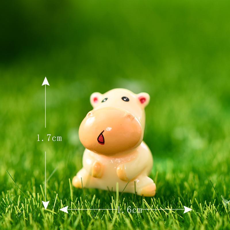 Adorable Resin Diy Miniature Zodiac Ox Figurine Cartoon Style Home Decor