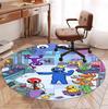 Game Rainbow Friends Pattern Round Rug, Indoor/Outdoor Mat, for Picnic, Gameroom, Bedroom, Office, Living Room, Home Decor Carpet, Birthday Gift