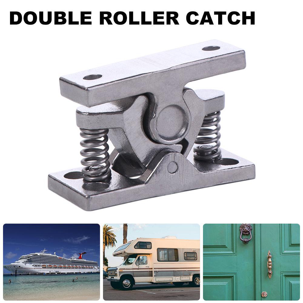 Universal Spring Loaded Door Lock Stainless Steel Double Roller Catch Camper