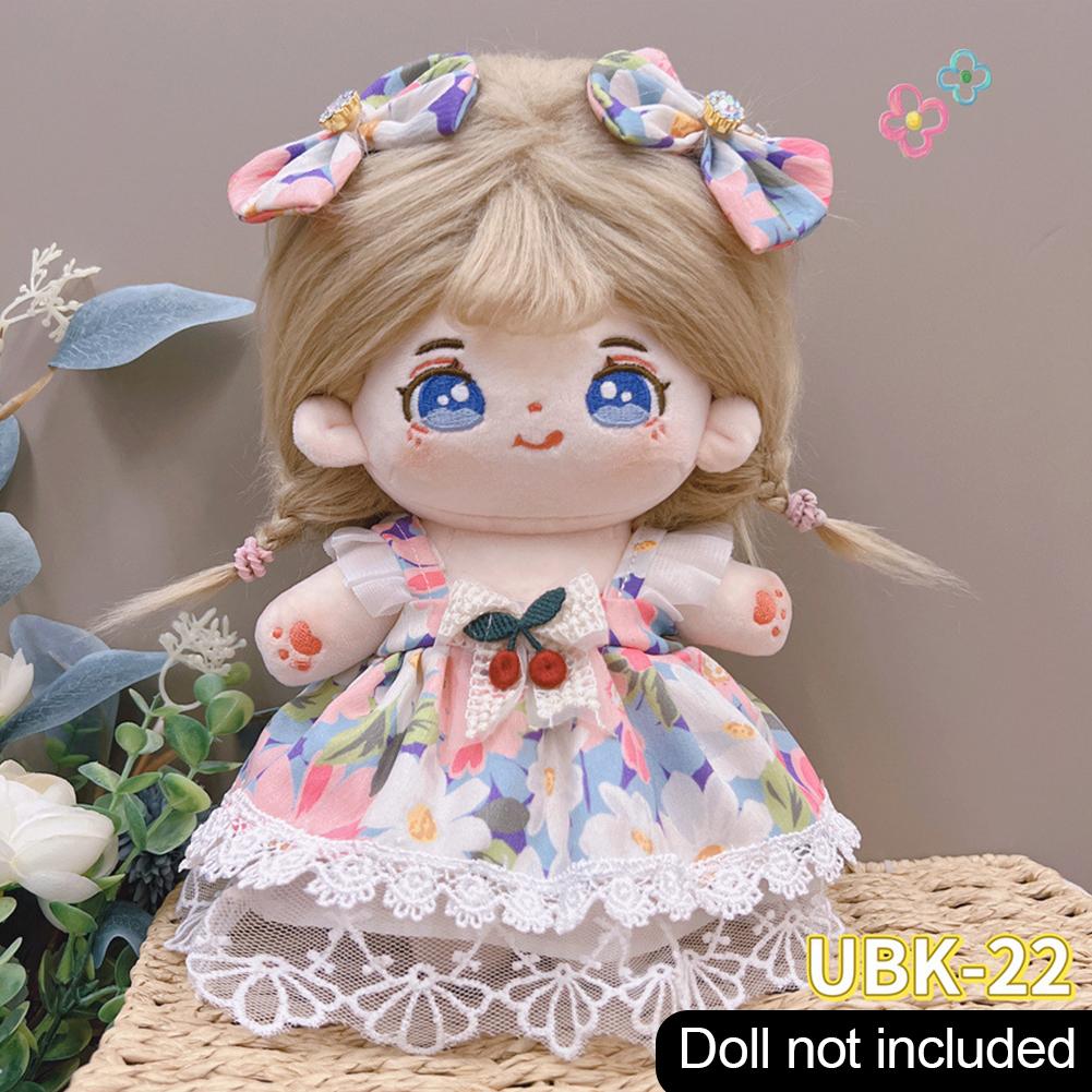 20 см хлопковый комбинезон для кукол из мультфильма, сменный наряд для плюшевой куклы, платье Лолиты, аксессуары для игрового домика, мини-одежда