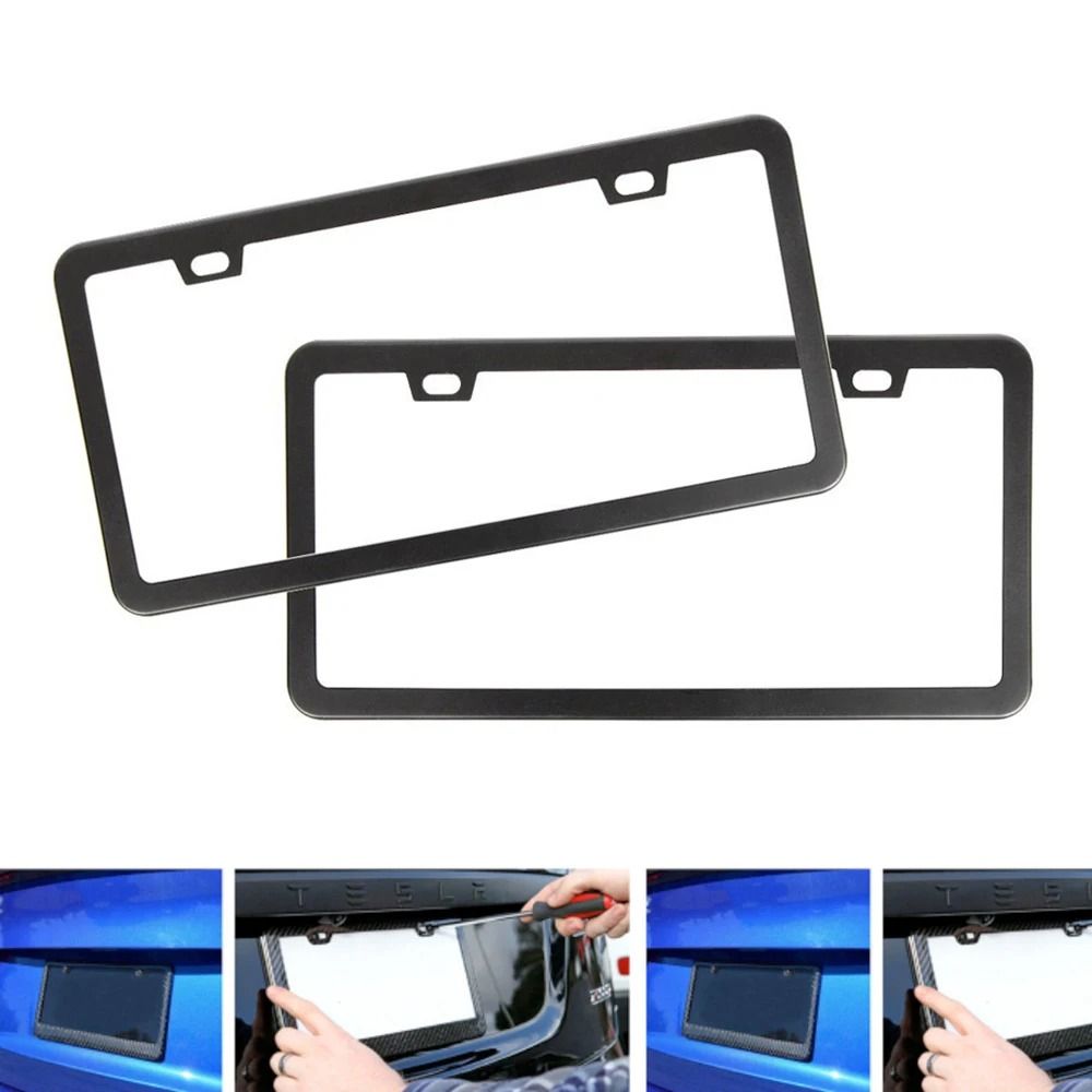 2Pcs Universal License Plate Cover Rustproof Truck License Plate  Vehicles Exterior Decoration