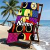 Custom Name Personalized Game Rainbow Friends Print Beach Towel, for Trip Camping Beach Party Home Decor, Birthday Gift for Family & Friends
