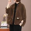 Women's Spring Loose Stand-up Collar Cardigan Jacket Solid Color Short Comfortable Baseball Suit