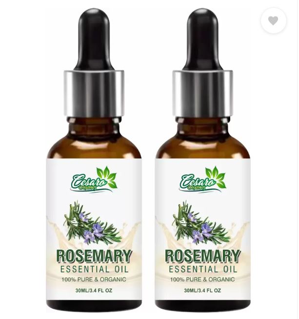 Cesaro Organics Масло розмарина для кожи, мышц и кондиционер для волос - Набор эфирного масла розмарина 2 (30 мл х 2)