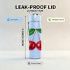 1PC Fresh Cherry Fruit 750ml Color Plastic Sports Water Bottle Leakproof Flip Straw Lid Suitable for Sports Office Home Use