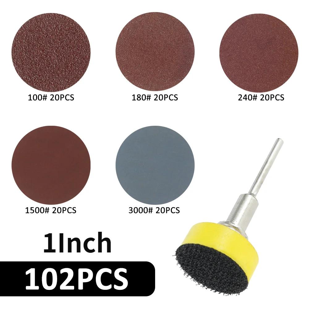 Sandpaper Set 20/50mm High Quality 80-7000 Grit Sanding Discs+Abrasives Hook & Loop Backer Plate+Shank Set For Polishing Tools