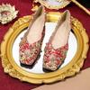 Модный бренд Женская обувь Элегантные женские балетки заклепки Однотонные Туфли для вечеринки Красные Большой размер 42