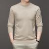 Весенний тонкий однотонный мужской вязаный базовый свитер с круглым вырезом, деловой кэжуал, свободный, простой, облегающий, универсальный, модный
