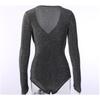 Сексуальный женский боди с глубоким крестообразным V-образным вырезом, модный новый 2024 год, элегантный обтягивающий женский комбинезон с длинным рукавом, тонкая уличная облегающая одежда 2460
