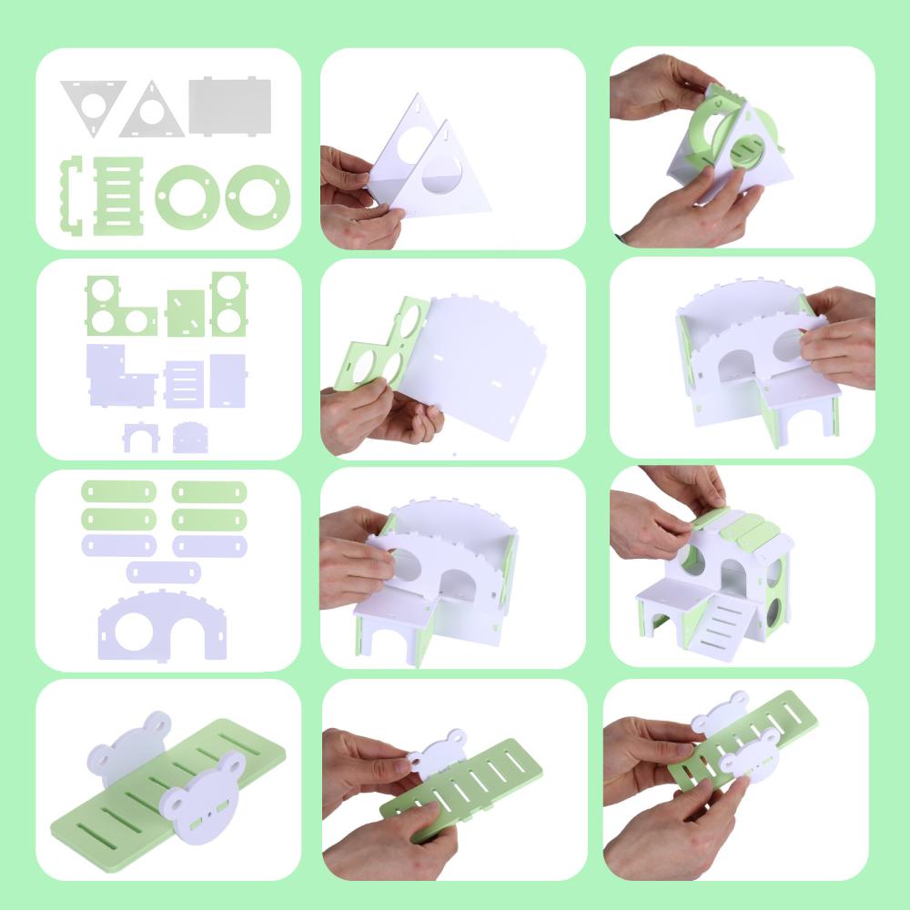 Сделай сам Треугольные качели Набор игрушек для игр для мелких животных Деревянный домик для хомяка Подвесные качели