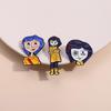Creative Cartoon Ghost Mother Brooch - Metal Badge Clothing Accessory with Baked Paint Design