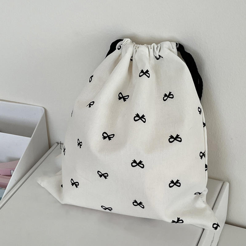 Сумка для хранения косметических средств с бантом и завязками для переноски, косметичка, сумка для нижнего белья и одежды, переносная сумка-органайзер