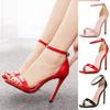 Summer Women's Sexy Black Dress Sandals 11CM High Heel Lady Party Shoes Plus Big Size