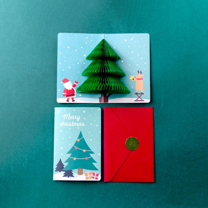 Рождественская открытка 3D всплывающая открытка с Сантой Поздравительные открытки С Рождеством Новогодняя открытка Приглашение на рождественскую вечеринку Подарочные открытки