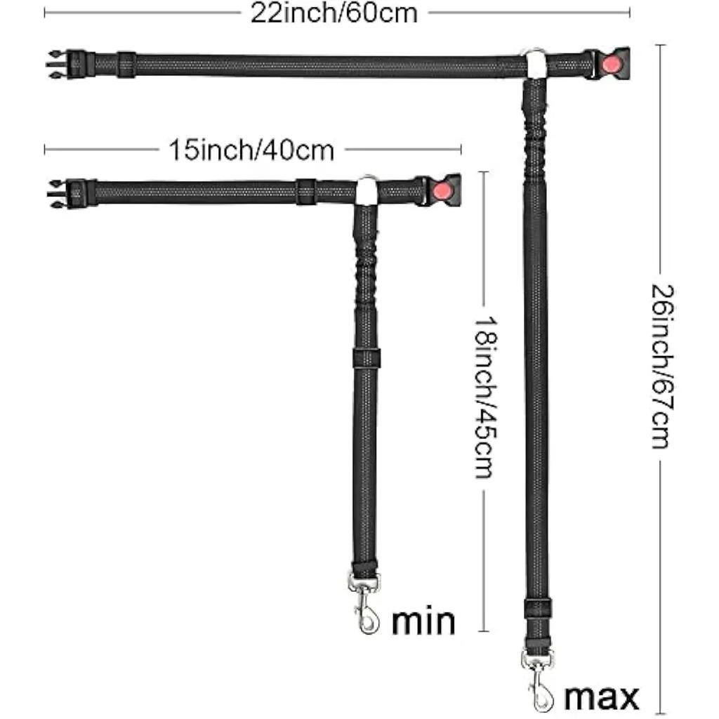 Two-in-one Pet Dog Seat Belts Nylon Buffer Elastic Lead Leash Backseat Safety Belt Adjustable Dog Harness Collar Pet Accessories
