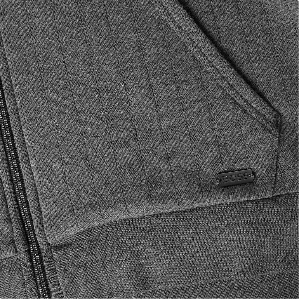 Boss Mens Heritage Ribbed Raglan Full Zip Hoodie