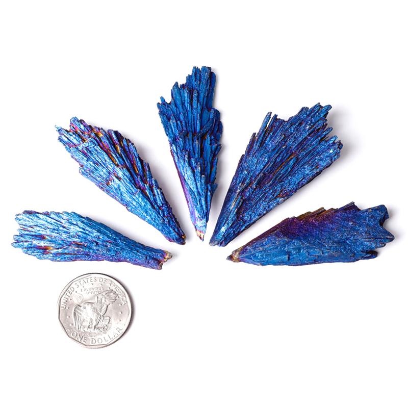 Natural Stones Blue Color And Minerals Titanium Aura Quartz Tail Decor