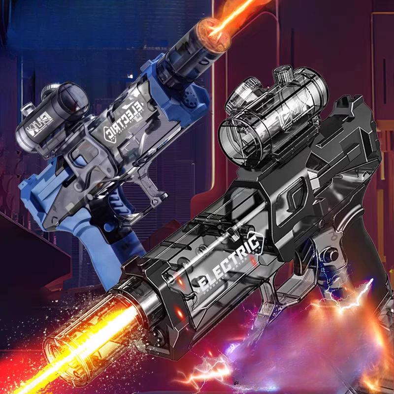 Firelight Ice Mouse Electric Continuous Fire Toy Water Gun Hand-integrated Linkage Return-to-chamber Pulse Flame Light Children's Toy