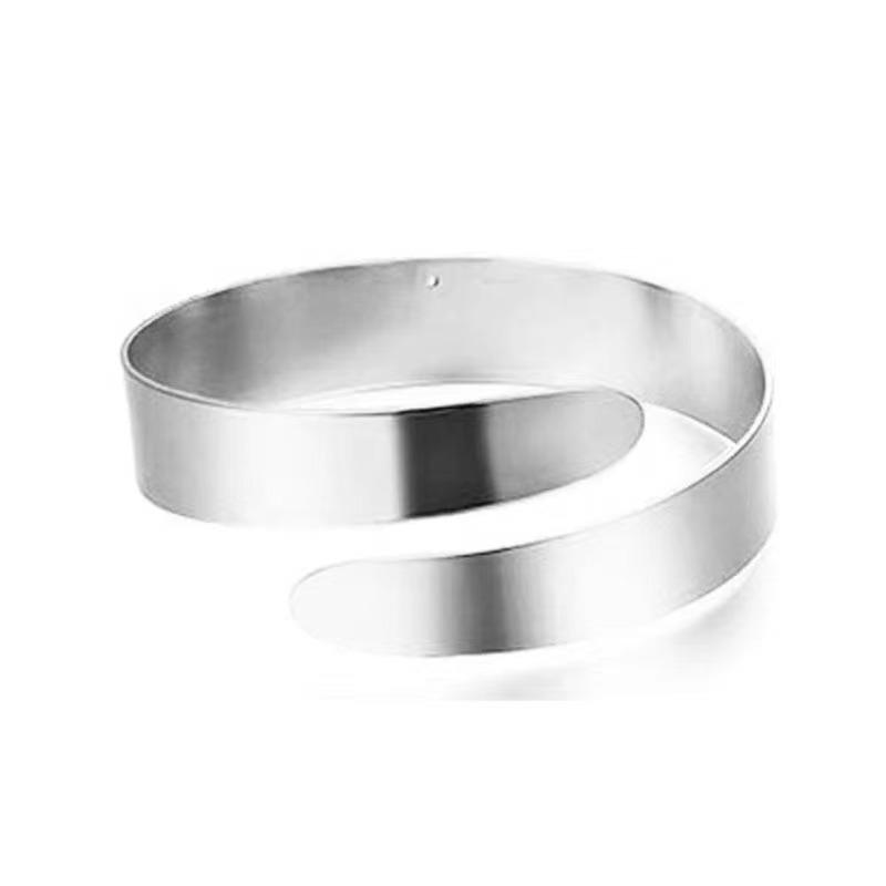 Геометрический металлический набор браслетов: Преувеличенные браслеты-манжеты с листьями, открытый дизайн, шесть штук