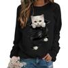 Толстовка с капюшоном Cute Cat 3D Printed Свитера и длинные рукава Женская одежда