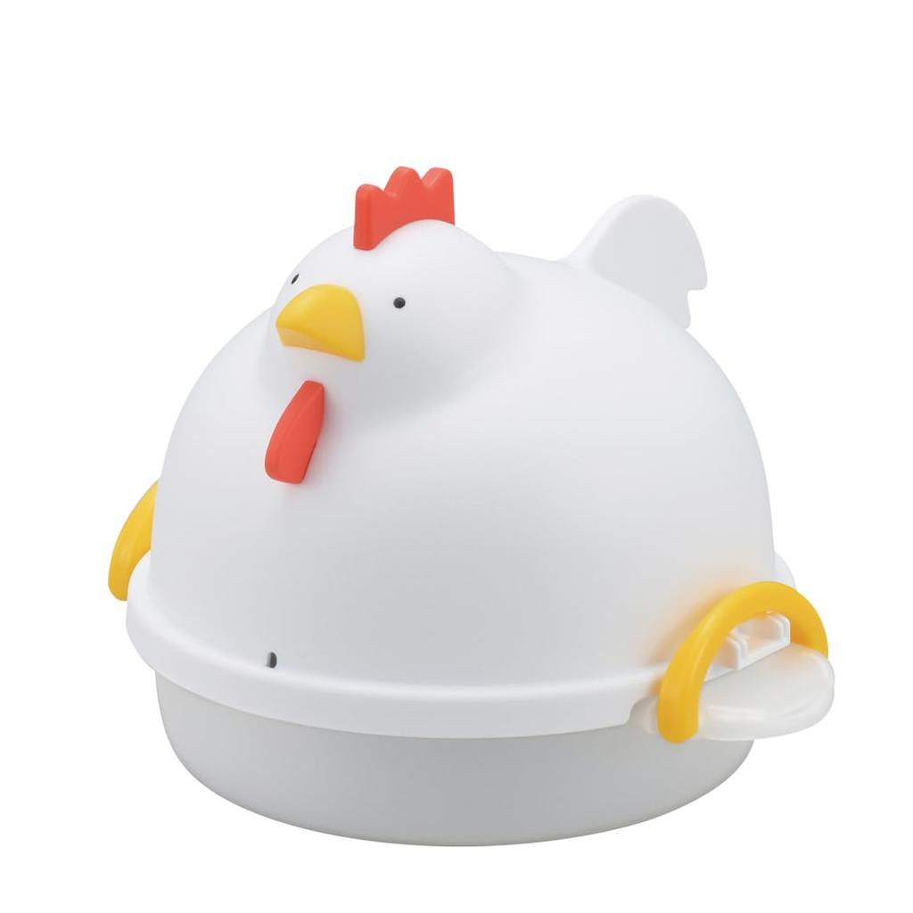 Akebono Sangyo Easy To Use In the Boiled Egg Chicken Type for 4 White Microwave! RE-1506