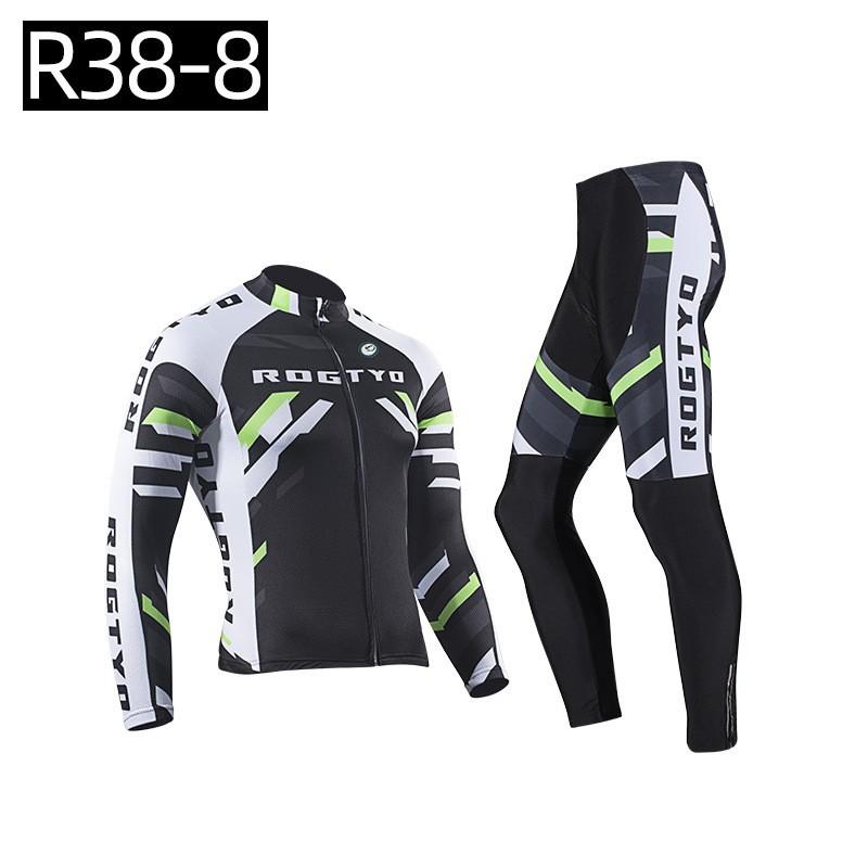 Mens Long Sleeve Cycling Jersey Shorts Set Mountain Bike Riding Season Breathable Windproof