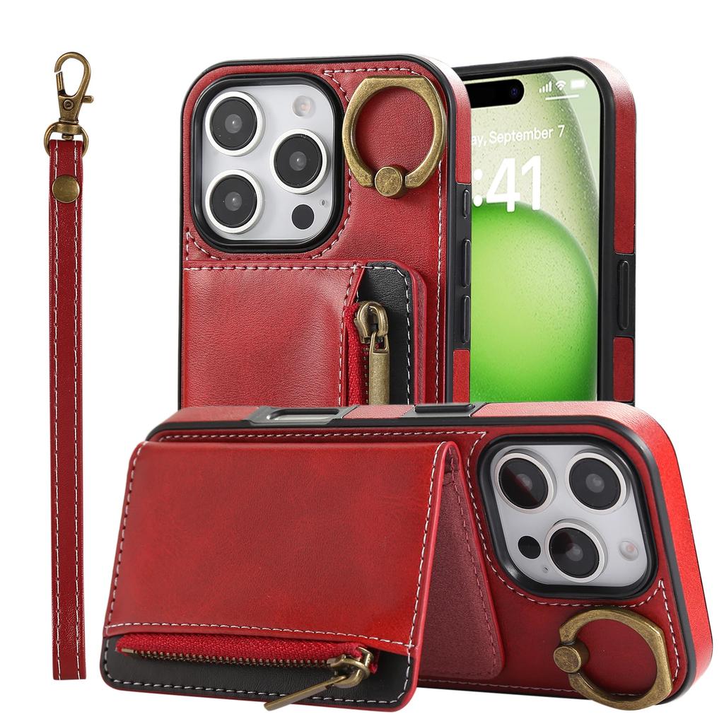 Роскошный кожаный кошелек для карт, слот, чехол для телефона для IPhone 16 15 14 16E 13 12 17 Pro Max Plus, чехлы-подставка, чехол-рукав с ремешком на запястье