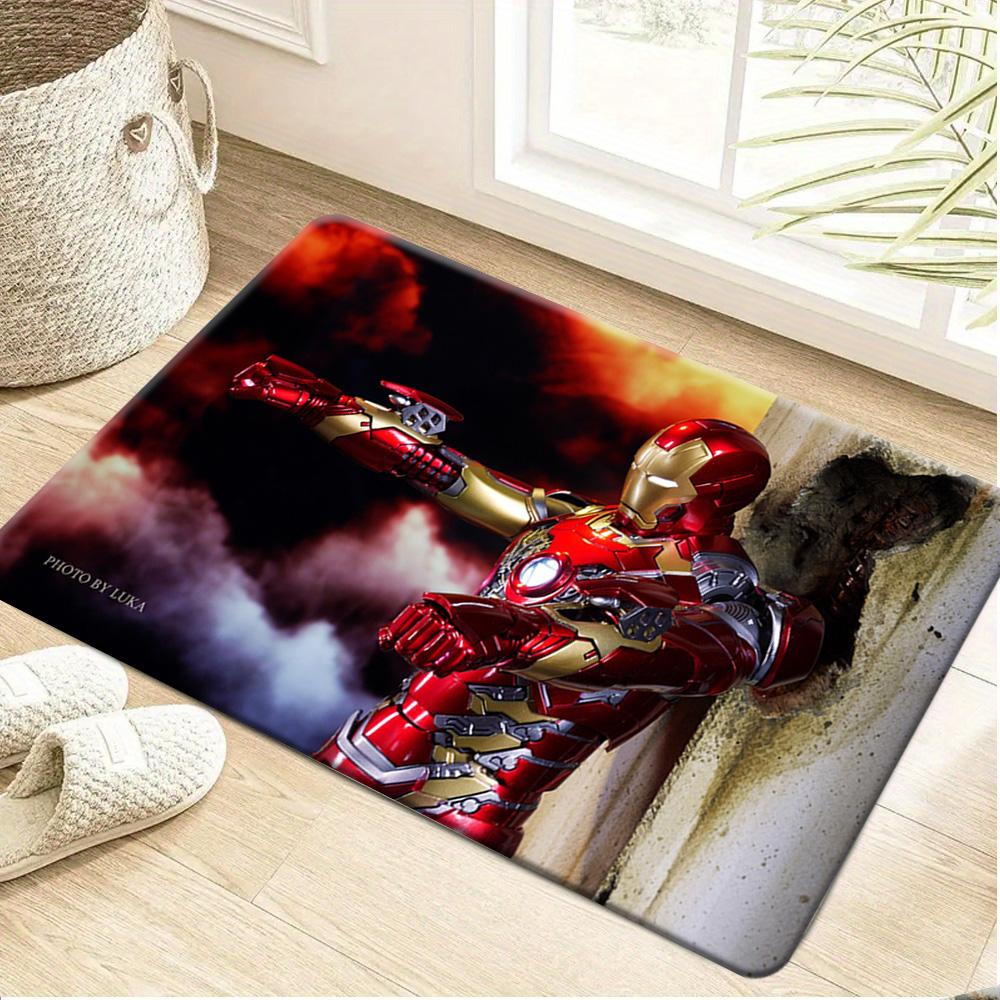 1pc Floor Mat, Designed with Superhero & Classic  Heroes Theme, Multiple Sizes, Suitable for Living Room, Bathroom, Kitchen, H