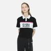 Evisu Женская короткорукавная рубашка-поло с принтом логотипа в стиле колор-блок Топы 2ESGNW3PS673XXCT