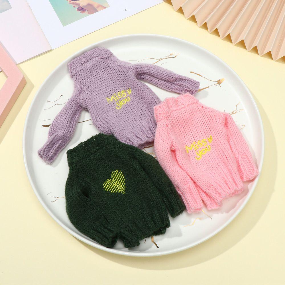 Kids DIY Doll Accessories Handmade Tops Casual Dress Fur Coat Dressing Clothes Mini Knitted Sweater