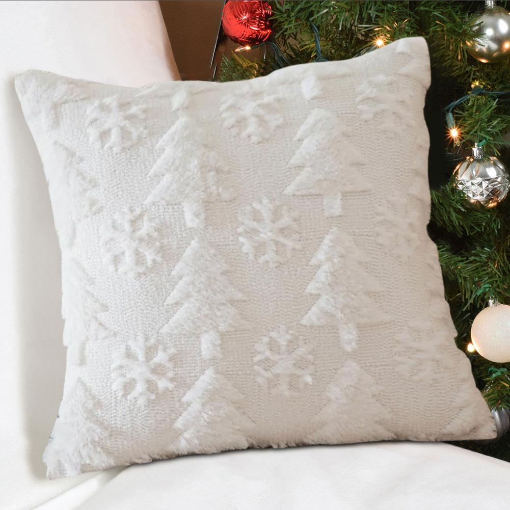 Christmas Pillow Covers Christmas Tree Snowflake Throw Pillow Covers Cushion Cover Winter Holiday Decor for Sofa Living Room