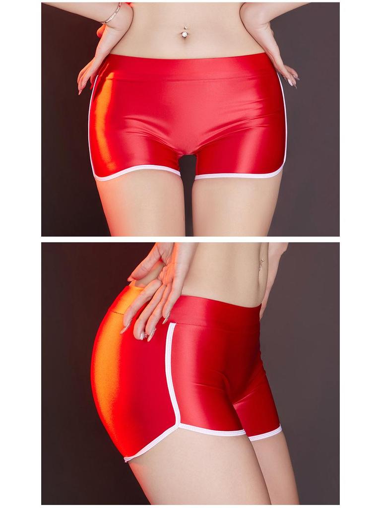 Silky Glossy Hip-Lifting Yoga Shorts: Campus Style Body Shaping Lingerie