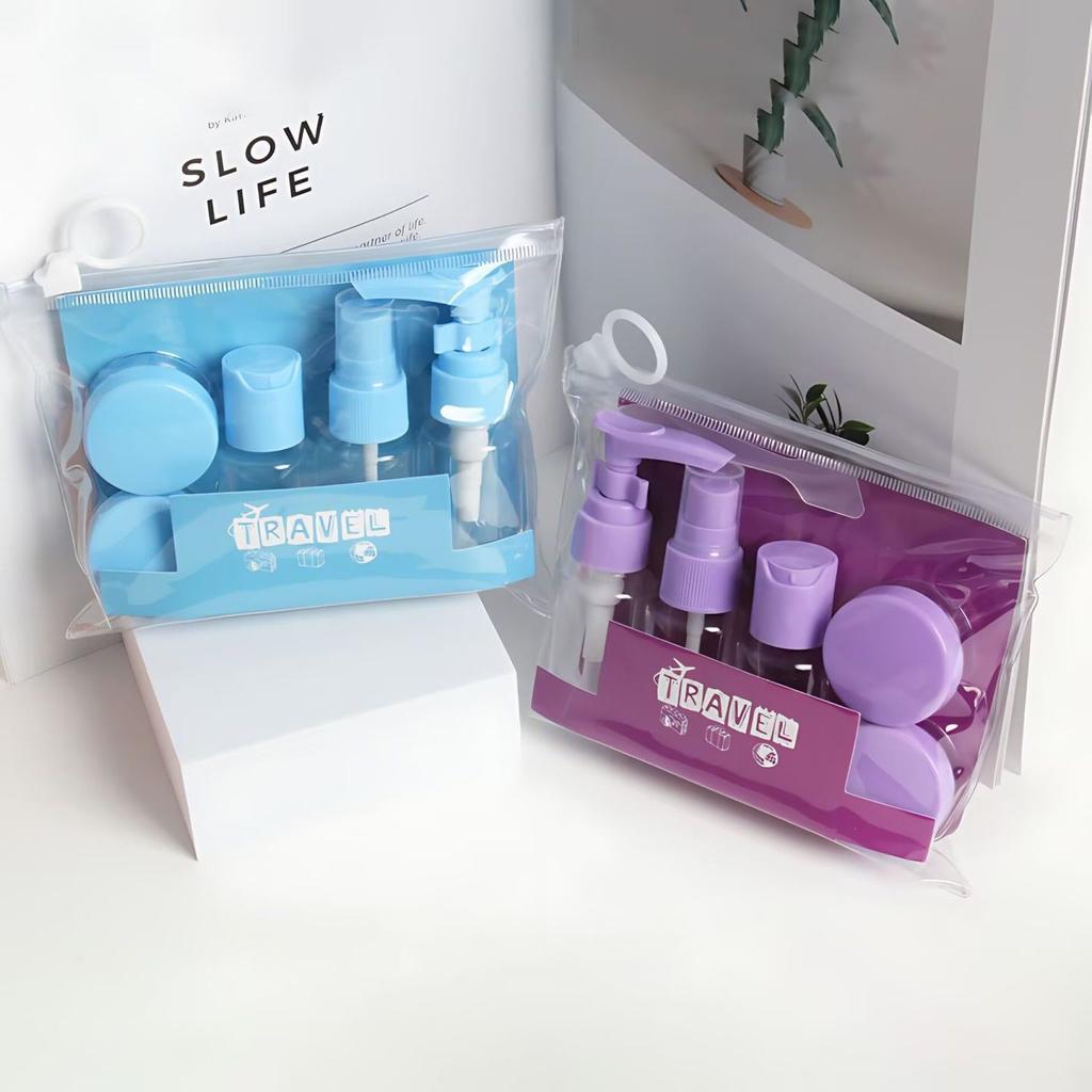Набор дорожных бутылочек 6 шт. Герметичные контейнеры многоразового использования с дозатором для косметики, лосьона, крема, жидкости, туалетных принадлежностей для хранения