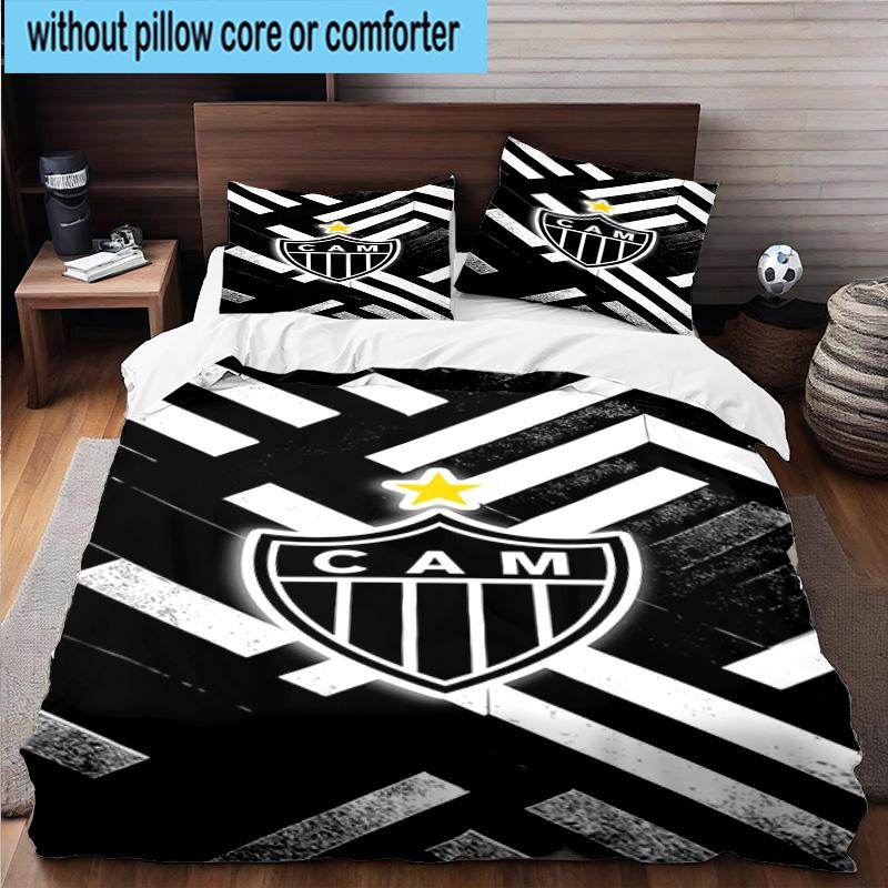 3pcs Clube Atlético Mineiro With Shield Bedding Set Duvet Cover Closure Includes 1 Duvet Cover & 2 Pillowcases Bedding Sets Home Decor Gifts