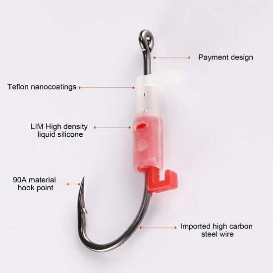 3/5/10/15/20Pcs Luminous Live Duty Glow-in-the-dark Barbed Shrimp Fixing Hook Heavy Fishhook Freshwater Saltwater Catfish