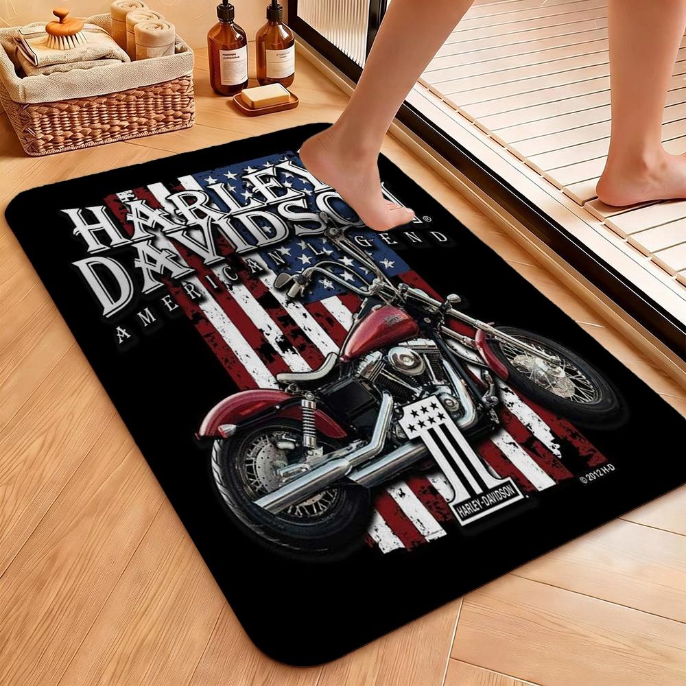 Harley Davidson Skull Fire Carpet Doormat Living Room And Bedroom Mats Art Doormat Office Chair Cushion
