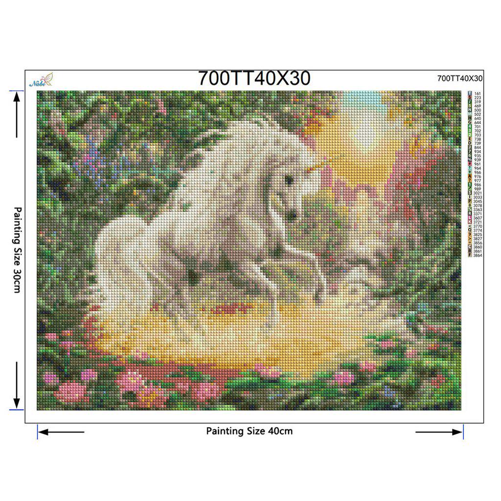 Diamond Painting Cross Stitch Unicorn Play Water  5d Diamond Embroidery Full Round Diamond Pictures