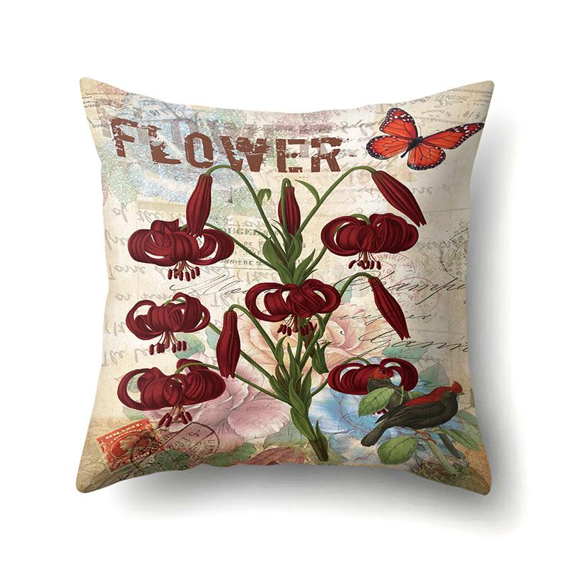 Полиэстеровая наволочка Автомобильная декорация Наволочка с ретро-принтом Чехол для поясничной подушки Чехол для подушки-башни Прикроватный чехол для подушки