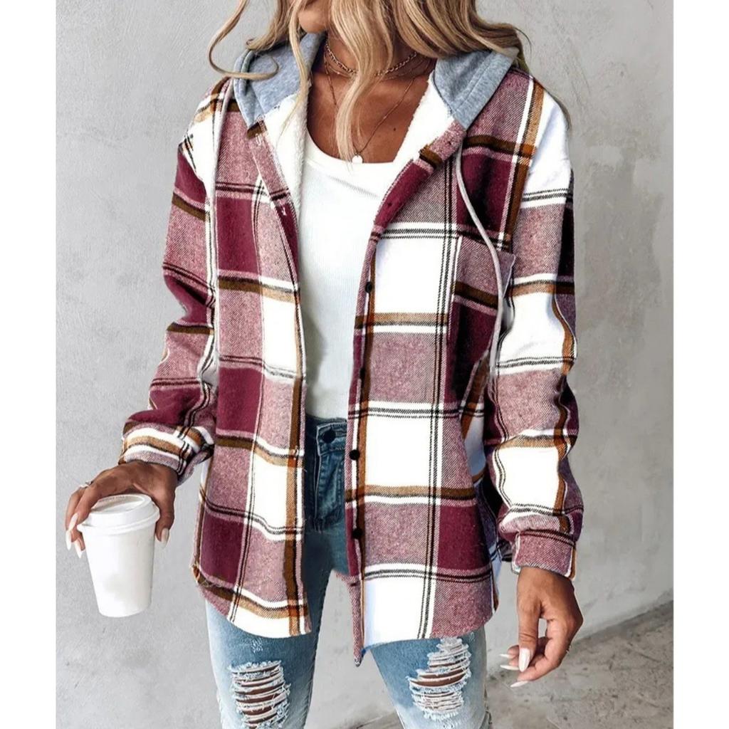 2025 New Women's Plaid Coat Autumn Winter Fashion Casual Outerwear for Ladies - Hot Sale In Europe America