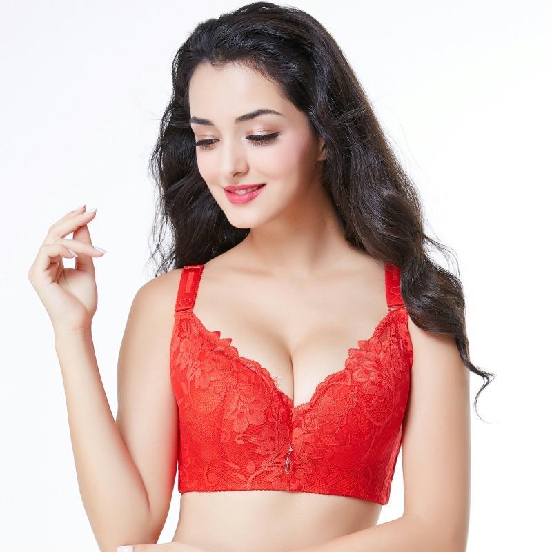 Бюстгальтер большого размера, кружевное, дышащее, присборенное и регулируемое женское нижнее белье с тонким бюстгальтером для коллекции с боковой грудью