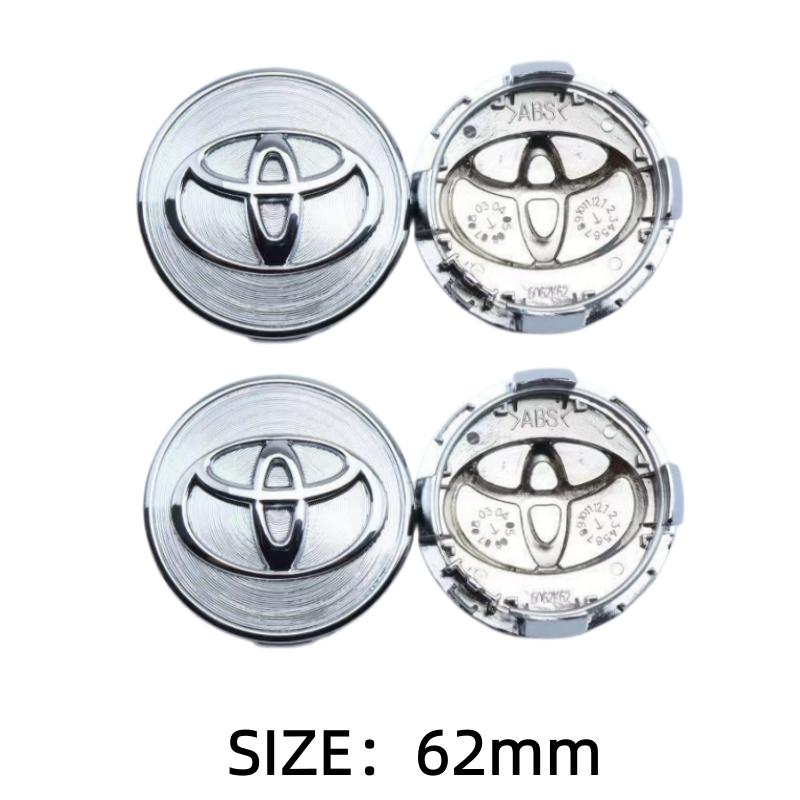 57mm 62mm ABS Chrome Wheel Center Hub Caps 4Pcs Set for Toyota Corolla RAV4 Camry Yaris C-HR Prado Prius Levin Car Accessories