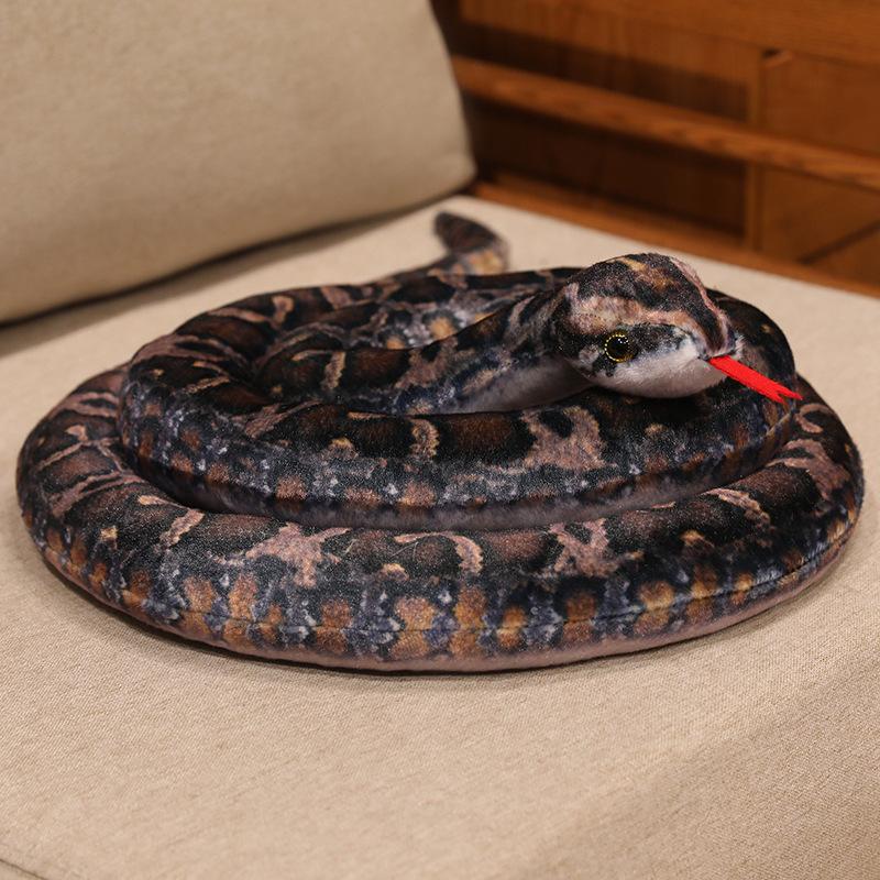 130~300Cm Like Real Colorful Snake Doll Stuffed Long Scary Animal Tongue Out Darkness Party Prop Decor Man Gift