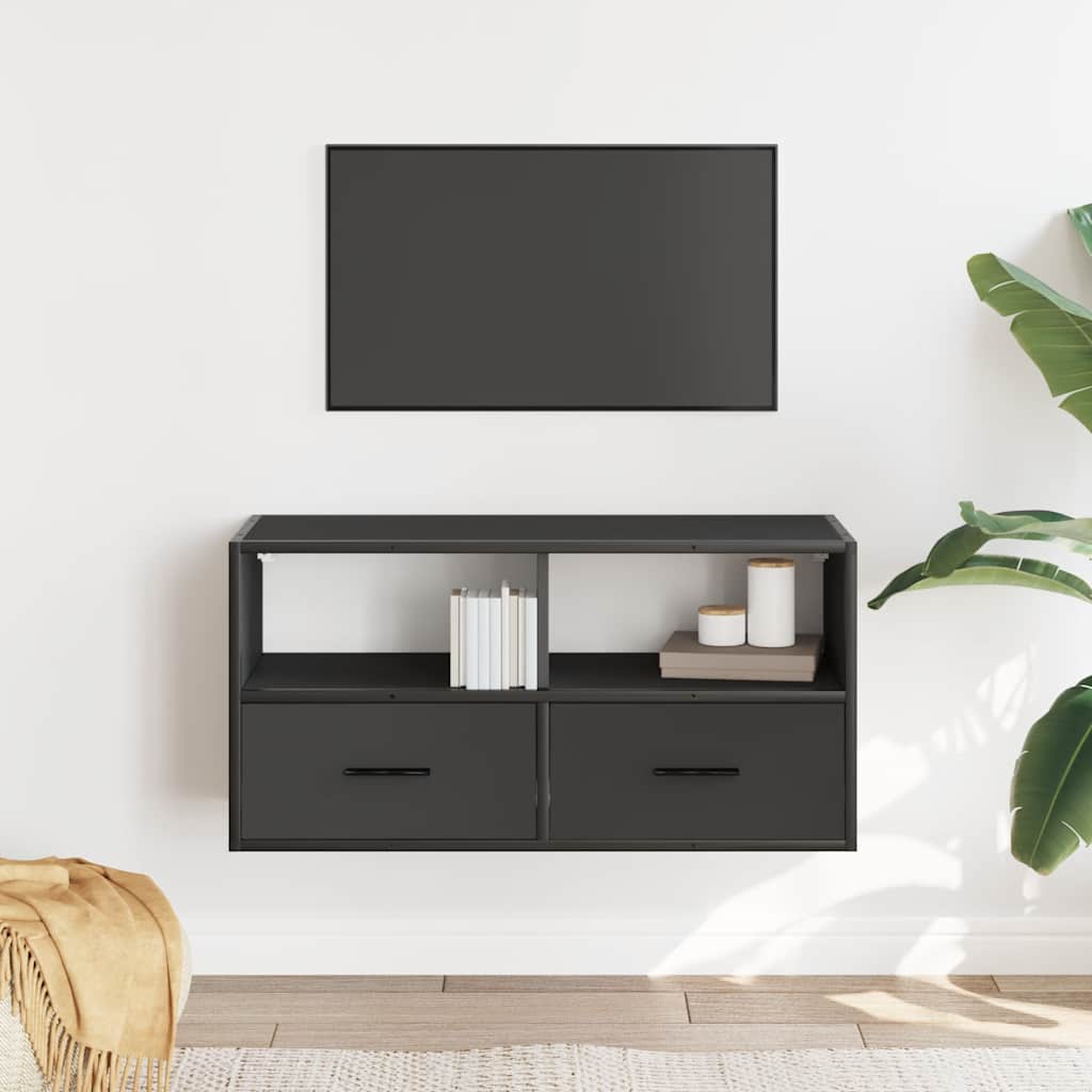 TV Stand Black 80 x 31 x 39.5 cm Particleboard and Metal