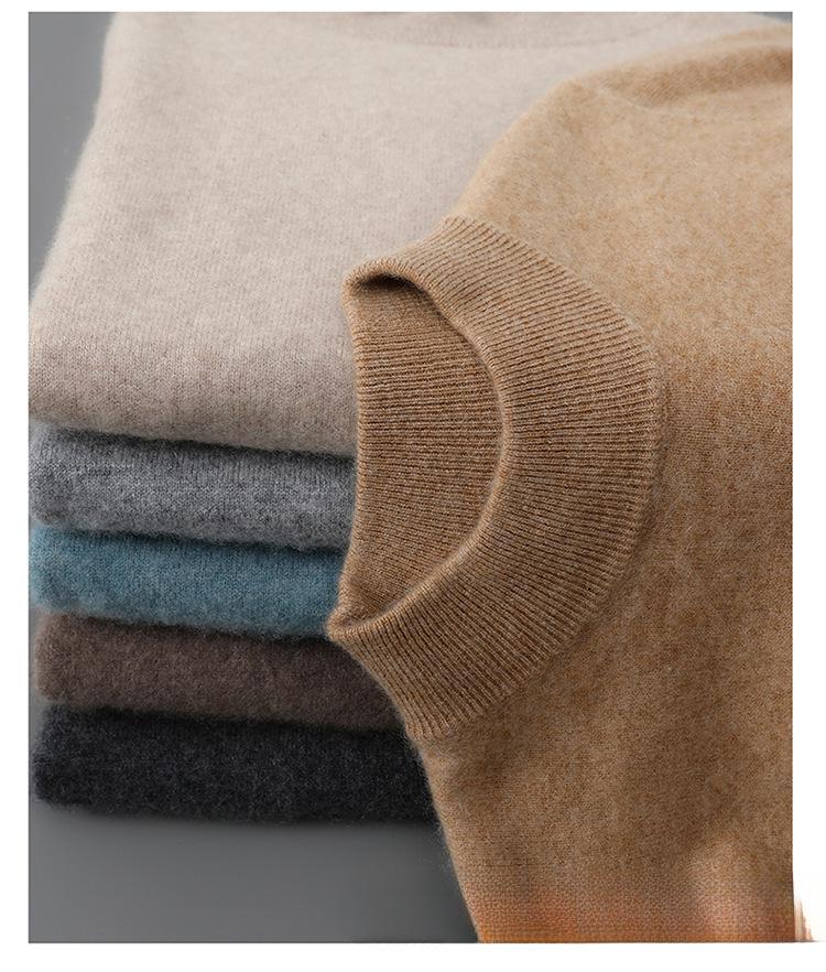 Мужской джемпер из чистой шерсти с полувысоким воротником и кашемиром – Осенне-зимний Business Casual