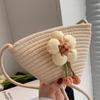 Корейская повседневная плетеная сумка, летняя соломенная плетеная пляжная сумка, милая женская мода, универсальная сумка через плечо