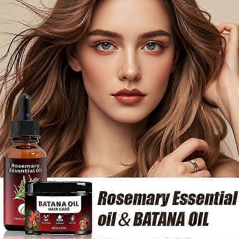 Rosemary Essential Oil and Batana Oil Set, Nourishing and Revitalizing Hair, Natural Batana Hair Revival Formula, Batana Oil for Hair Growth, Rosemary
