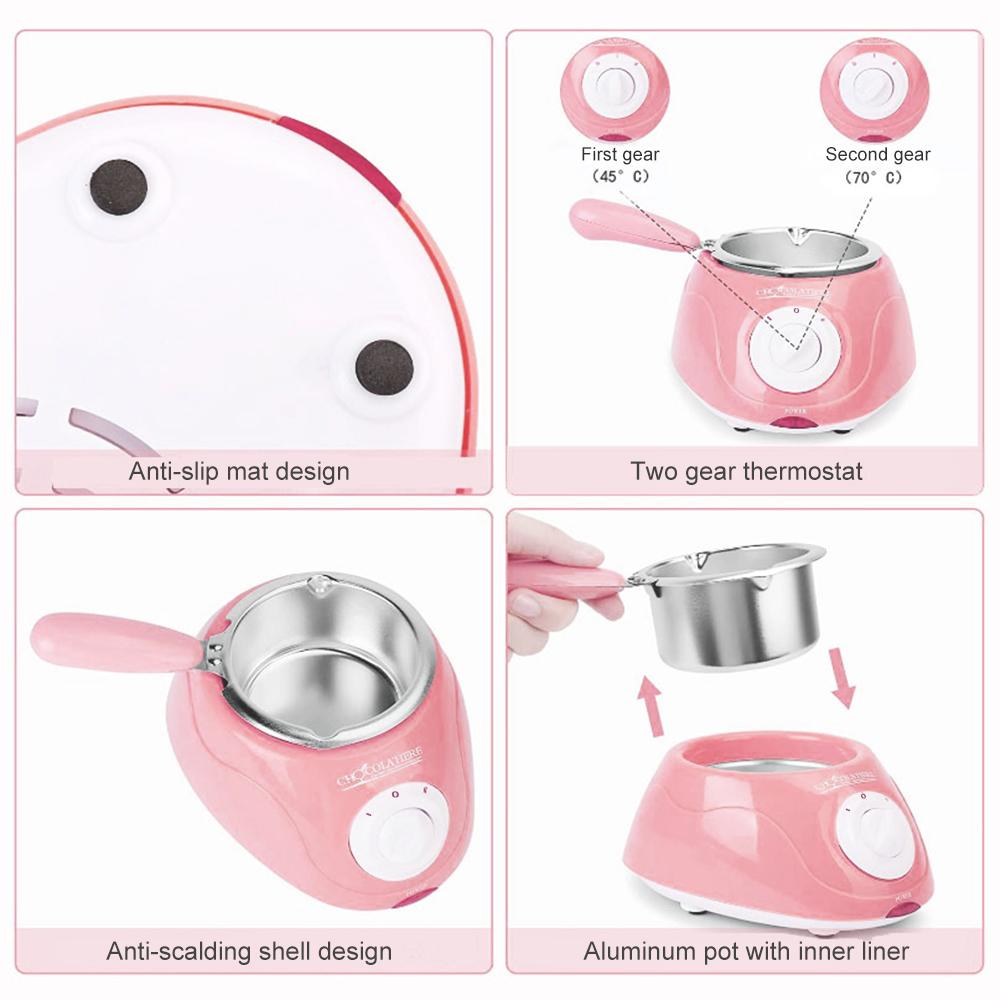 Шоколадный горшок для плавления шоколада, устройство для приготовления горячего шоколада с формами-лопатками и 10 деревянными палочками