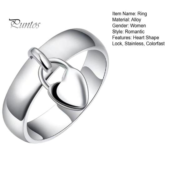Женское кольцо в форме сердца с замком из полированного гальванического сплава с геометрическим кулоном из цветной нержавеющей стали, женский подарок на годовщину, обручальное кольцо